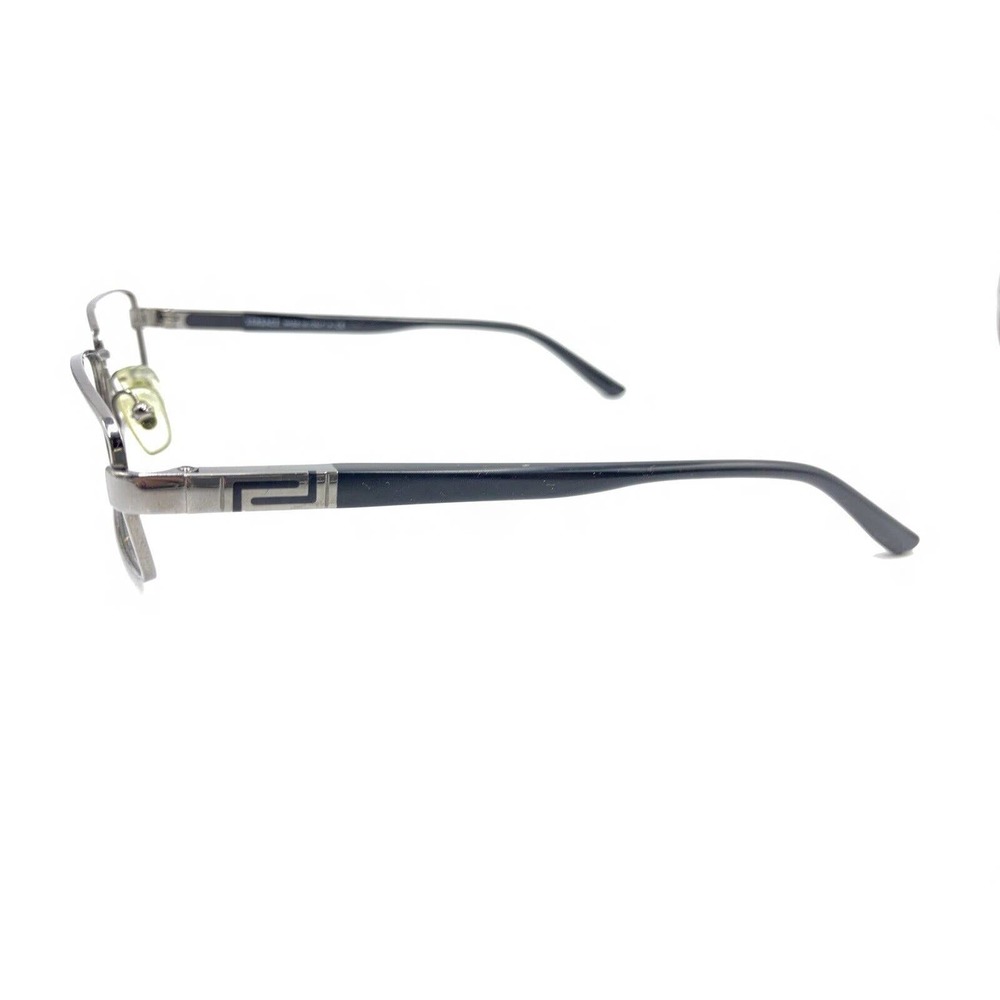 Versace Silver Black Metal Rectangle Eyeglasses F… - image 7